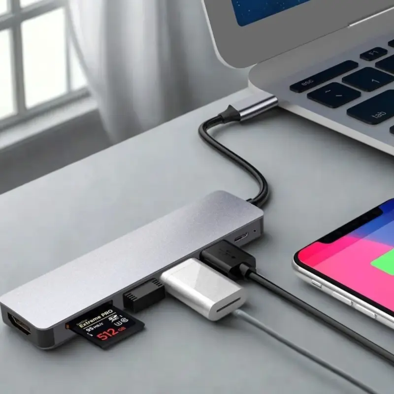 Hub USB-C 7 Em 1 Multifuncional Conectividade De Notebook E MacBook