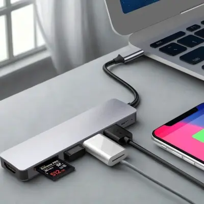 Hub USB-C 7 Em 1 Multifuncional Conectividade De Notebook E MacBook