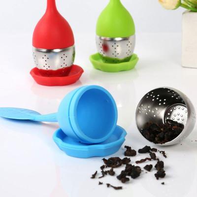 Infusor de Chá de Silicone e Inox em Formato Folha