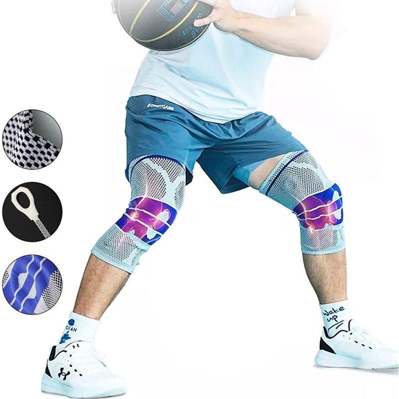 Joelheira De Compressão Spandex 3D Com Anel De Silicone
