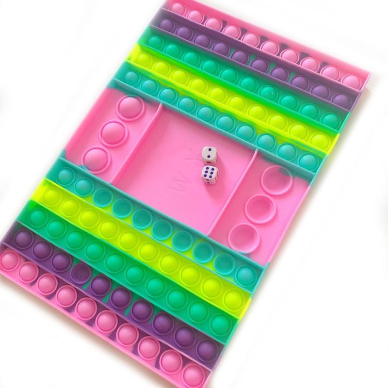 Jogo Pop It Challenge Tabuleiro com 2 Dados Anti Stress – Atacado
