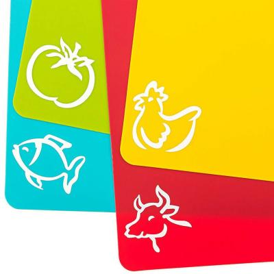 Kit 4 Tábuas de Corte Flexível Aves Carne Peixe Legumes