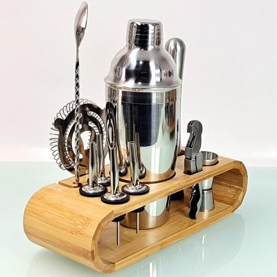 Kit Coqueteleira Aço Inox Bar Para Caipirinha e Drink + Suporte de Madeira