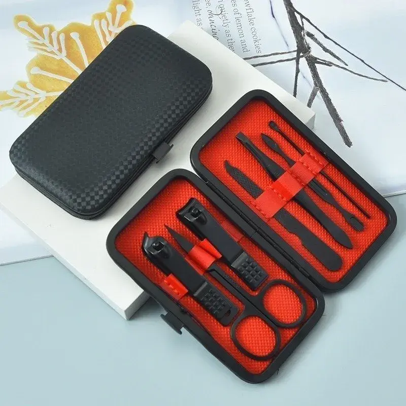 Kit Cortador De Unha Em Aço Inoxidável Portátil 7 Peças