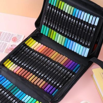 Kit De Canetas Color Mix Ponta Dupla Com Estojo – 48 Peças