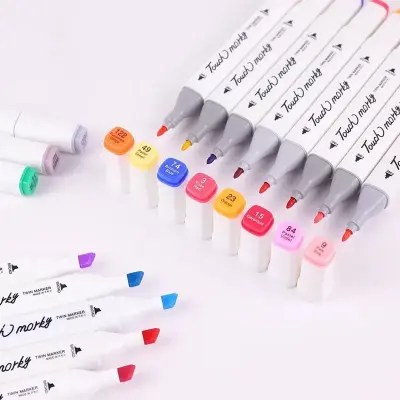 Kit De Canetas Marcador Permanente Ponta Dupla – 168 Cores