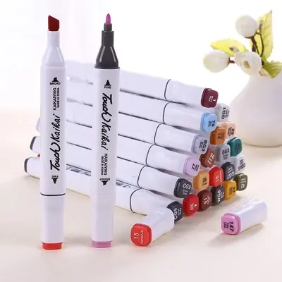 Kit De Canetas Marcador Permanente Ponta Dupla – 120 Cores