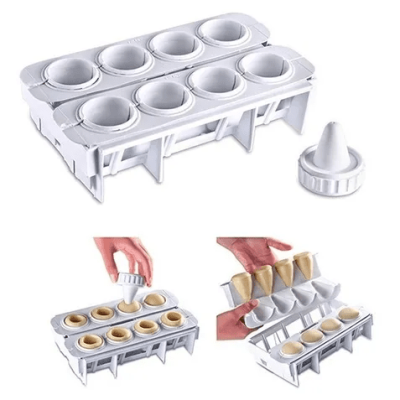 Kit Formas Fábrica de Coxinhas Salgado Modelador Faz 8 Coxinhas