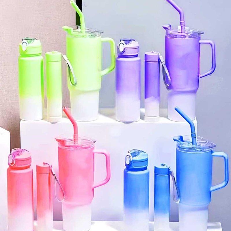 Kit Garrafa Copo Squeeze com Alça – 03 Peças