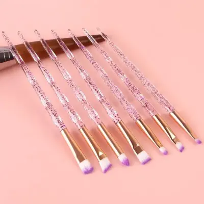 Kit Pincel De Maquiagem Cabo Glitter – 07 Peças