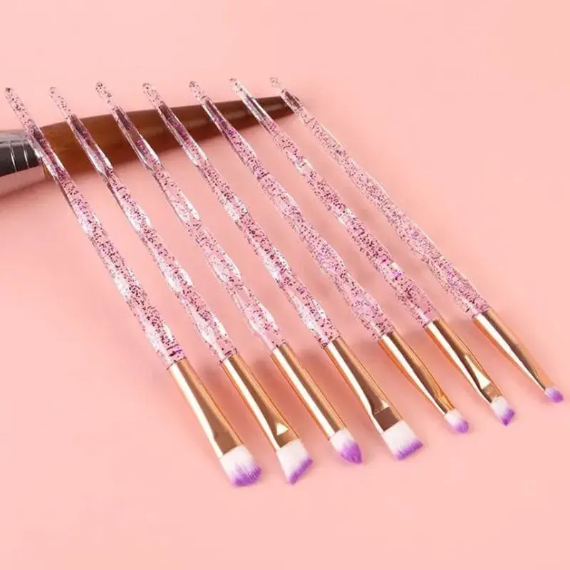 Kit Pincel De Maquiagem Cabo Glitter – 07 Peças