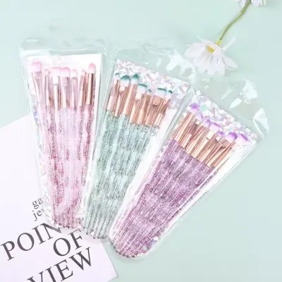 Kit Pincel De Maquiagem Cabo Glitter – 07 Peças
