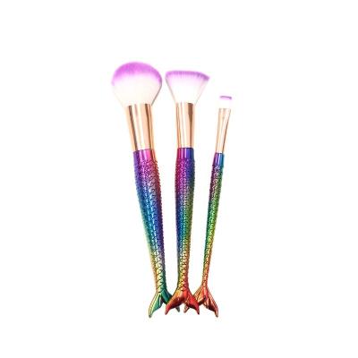 Kit Pincel De Maquiagem Sereia 03 Peças – Cor Sortida