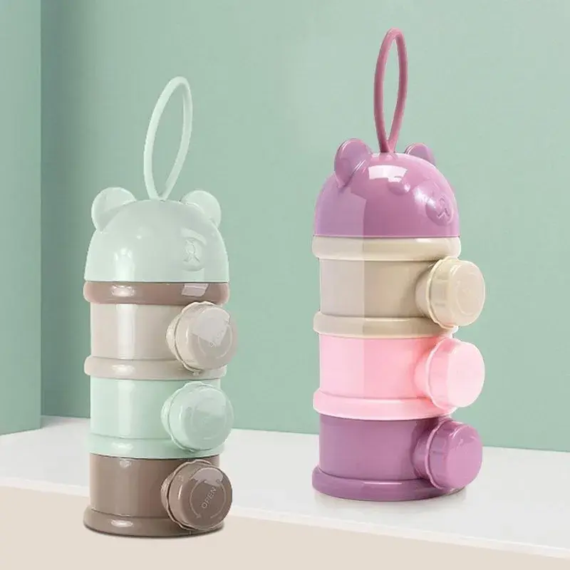 Kit Potes Empilhável Lancheira Infantil Porta Leite Em Pó