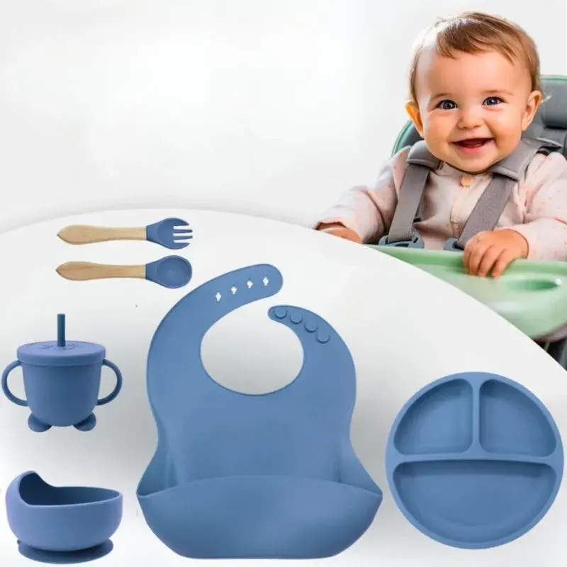 Kit Refeição Bebê Em Silicone – 06 Peças