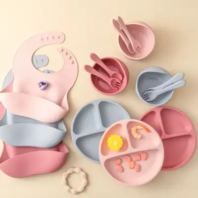 Kit Refeição Bebê Em Silicone – 6 Peças