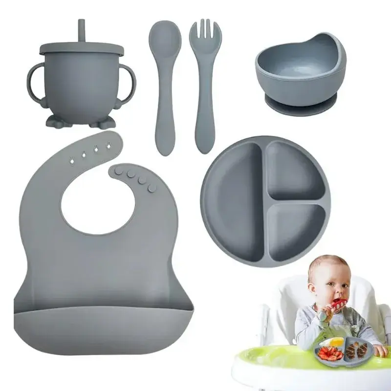 Kit Refeição Bebê Em Silicone – 6 Peças