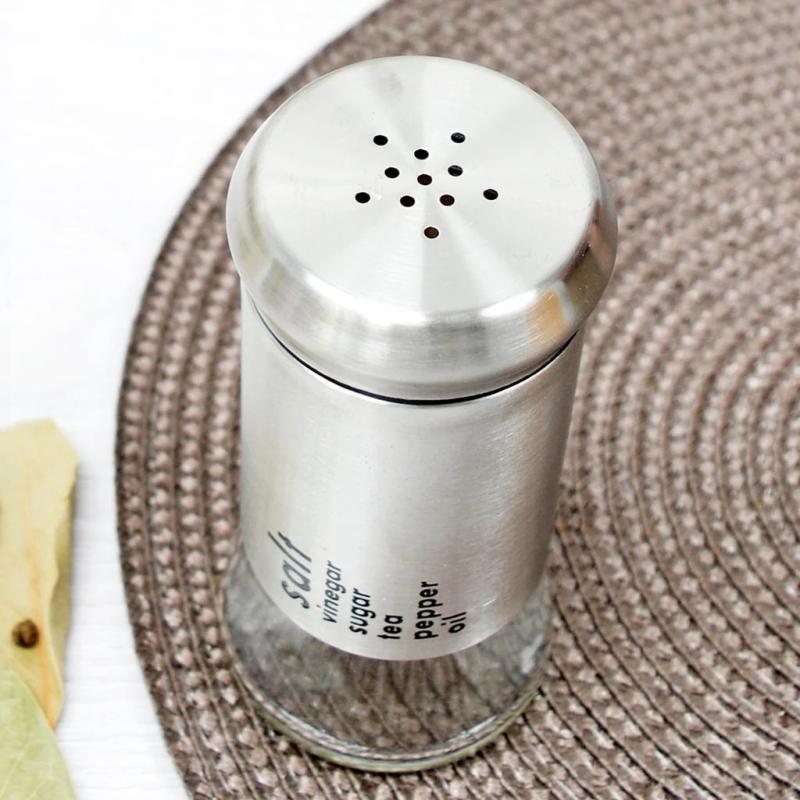 Kit Saleiro e Pimenteiro Porta Temperos com Tampa Inox – 02 peças