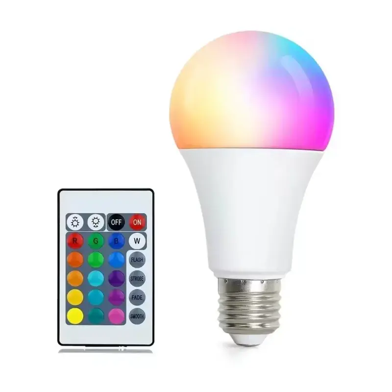 Lâmpada LED  RGB com Controle Remoto – 16 Cores
