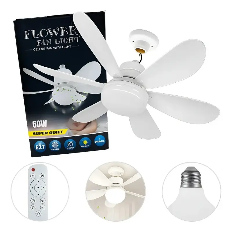 Lâmpada Luminária Ventilador De Teto C/ Controle Remoto – 60W