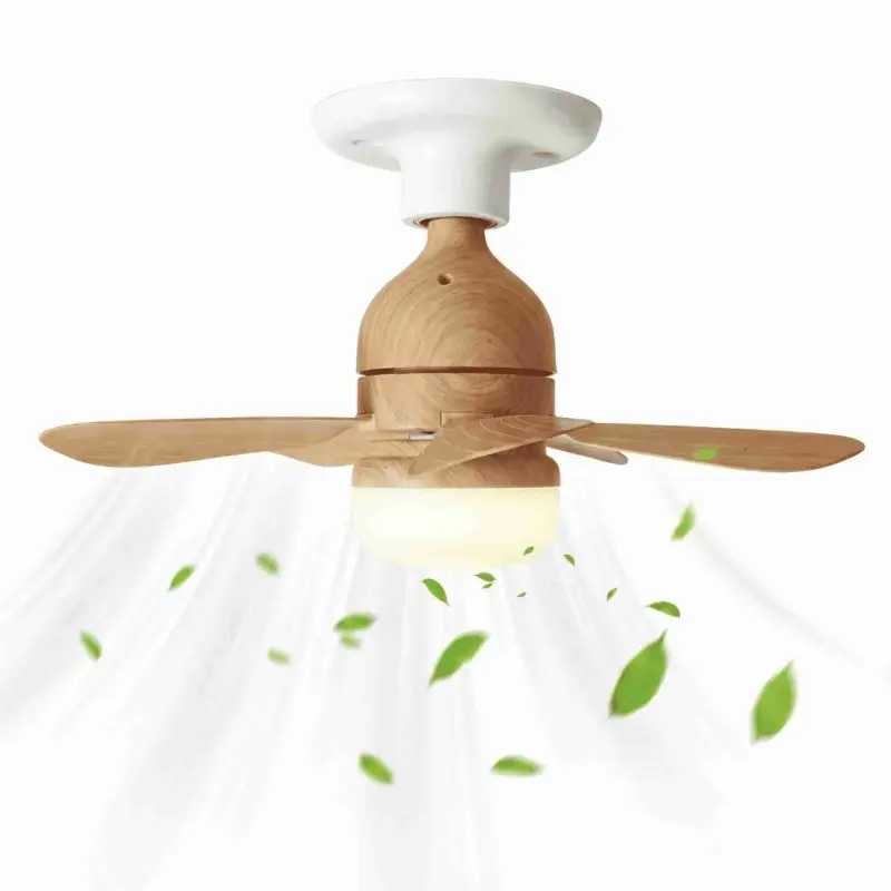 Lâmpada Luminária Ventilador De Teto C/ Controle Remoto Cor Madeira