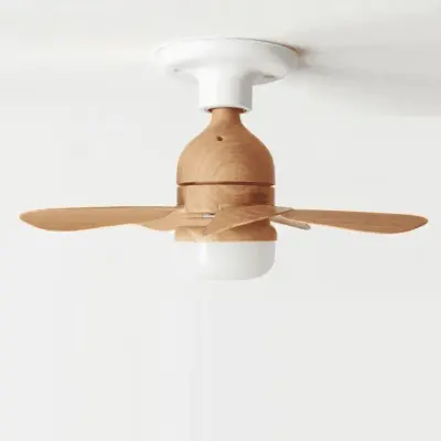 Lâmpada Luminária Ventilador De Teto C/ Controle Remoto Cor Madeira