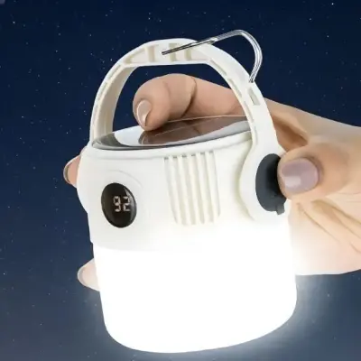 Lâmpada Luz Solar de Acampamento Portátil Recarregável
