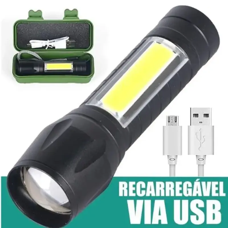 Lanterna Mini LED Recarregável USB
