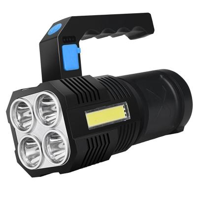 Lanterna 4 LED’S e Strobo Com Alça Alcance De Até 200 Metros