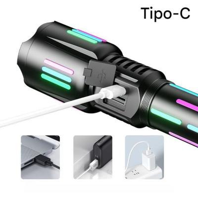 Lanterna Tática LED Potente Canhão De Luz Recarregável