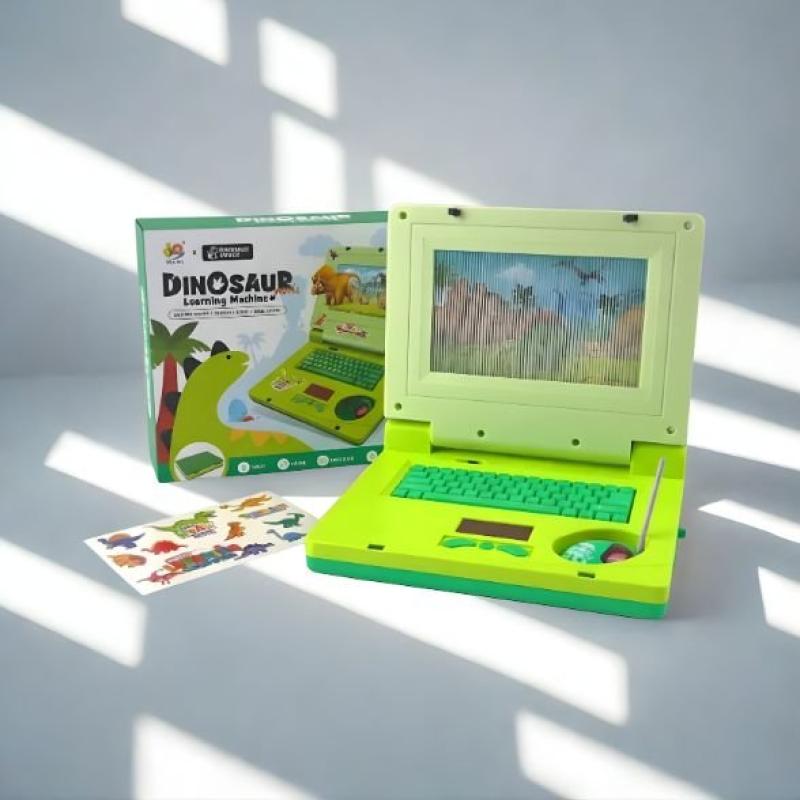 Laptop Notebook Infantil Interativo Musical com Luz e Som Dinossauro