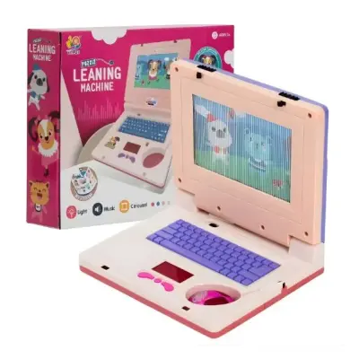 Notebook Infantil Musical Interativo com Luz e Teclado Educativo Rosa
