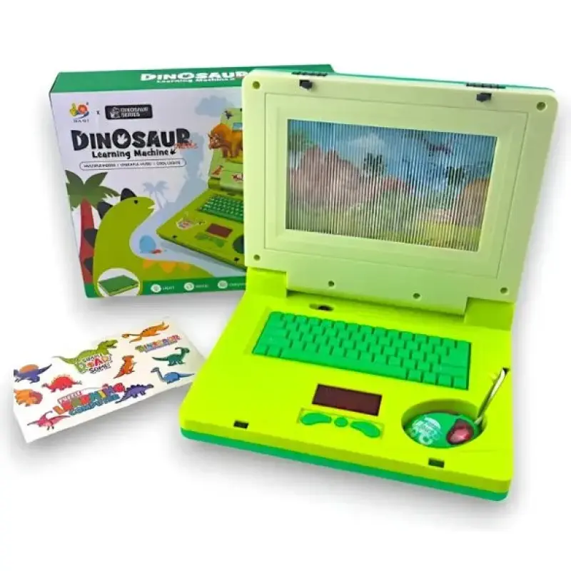 Laptop Notebook Infantil Interativo Musical com Luz e Som Dinossauro