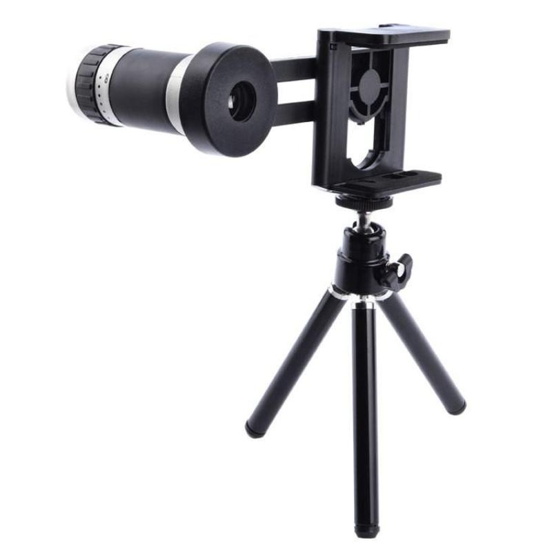 Lente Telescópio para Celular Aumento Zoom 8X com Suporte Tripé Universal