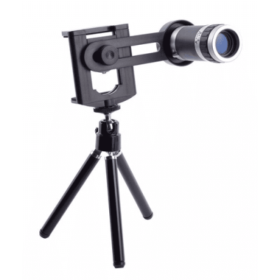 Lente Telescópio para Celular Aumento Zoom 8X com Suporte Tripé Universal