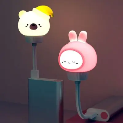 Luminaria Abajur Infantil Bichinhos USB RGB Com Controle Remoto