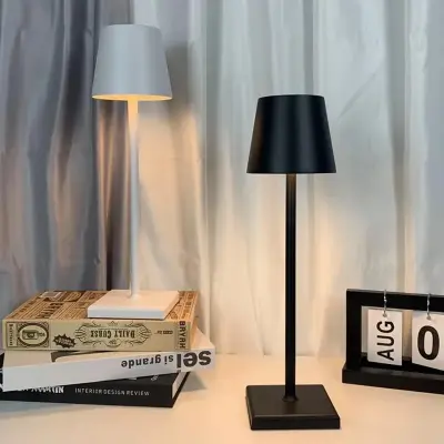 Luminária Abajur Mesa LED Touch Sem Fio Recarregável
