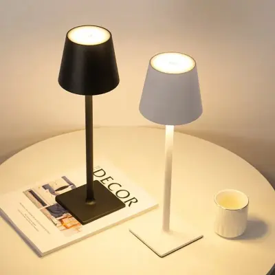 Luminária Abajur Mesa LED Touch Sem Fio Recarregável