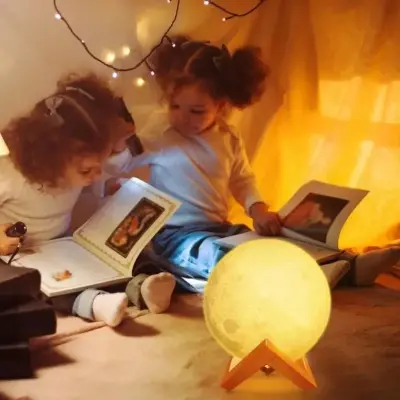 Luminária Abajur Mini Lua Cheia 3D