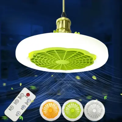 Luminária Lâmpada Led Ventilador De Teto C/ Controle Remoto