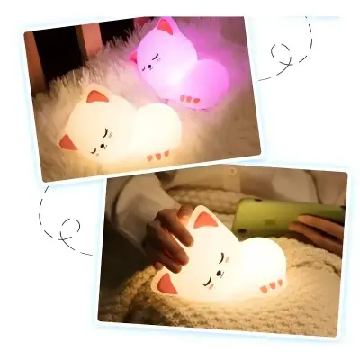 Luminária LED Decorativa de Gato
