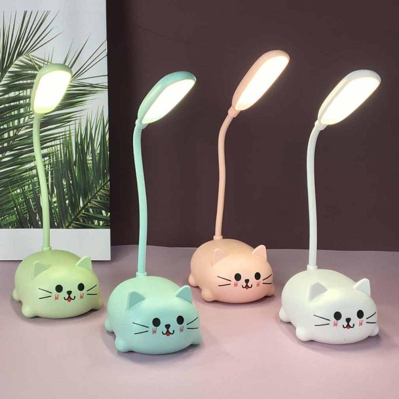 Luminária Mesa Abajur Bichinhos Gatinho Led Usb Recarregável Flexível
