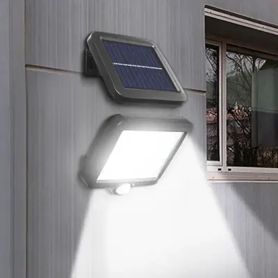 Luminária Solar 120 Cob Com Sensor Presença E Controle Remoto 3 Funções