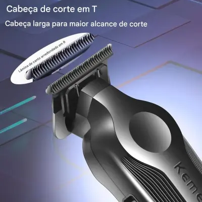 Máquina De Cabelo Acabamento Profissional Original Kemei 264