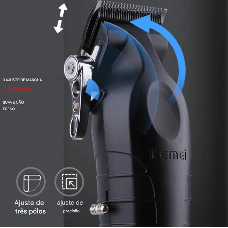 Máquina De Cabelo Profissional Original Sem Fio Recarregável Kemei 2296
