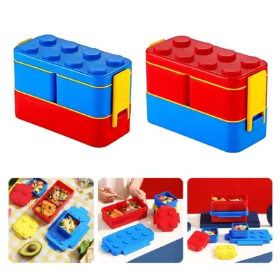 Marmita Lancheira Lego Infantil Escolar Blocos de Montar