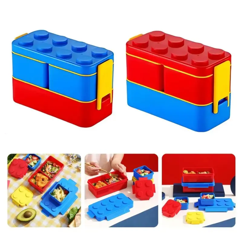 Marmita Lancheira Lego Infantil Escolar Blocos de Montar