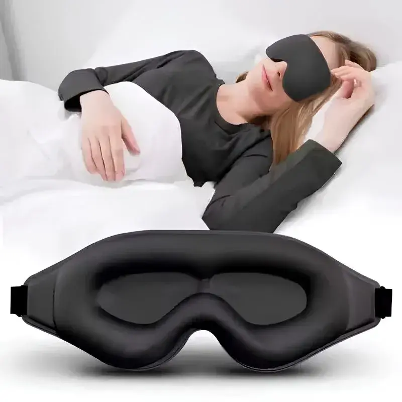 Máscara de Dormir 3D com Espuma de Memória e Seda Gelada