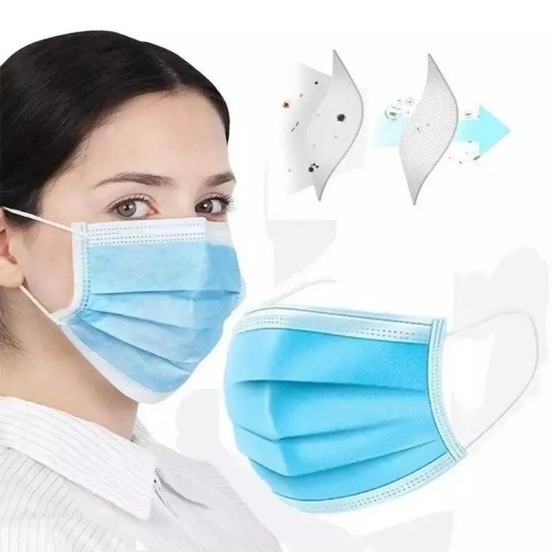 Máscara Descartável de Proteção Tripla – Face Mask – Caixa com 50 Unidades