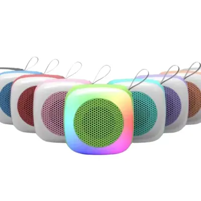 Mini Caixinha De Som Colorida Bluetooth Com LED RGB Portátil